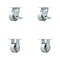 Service Caster 4 Inch Semi Steel Caster Set with Roller Bearings 2 Brake 2 Rigid SCC-30CS420-SSR-TLB-2-R420-2 - alternate 1